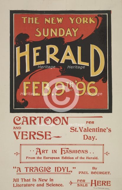 The New York Sunday herald. Feb. 9th '96, c1893 - 1897. Creator: Unknown.