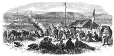 The New Zealand Chief, William Thompson, negotiating with Brigadier-General Carey, 1865. Creator: Unknown