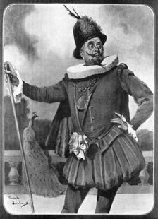 The new actor-knight: Sir Herbert Beerbohm Tree as Malvolio, 1909. Creator: Frank Haviland