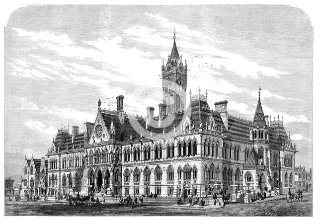 The new Assize Courts at Manchester, 1864. Creator: Mason Jackson.