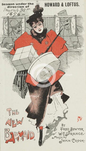 "The New Barmaid" at the Avenue Theatre, 1896.  Creator: Unknown.