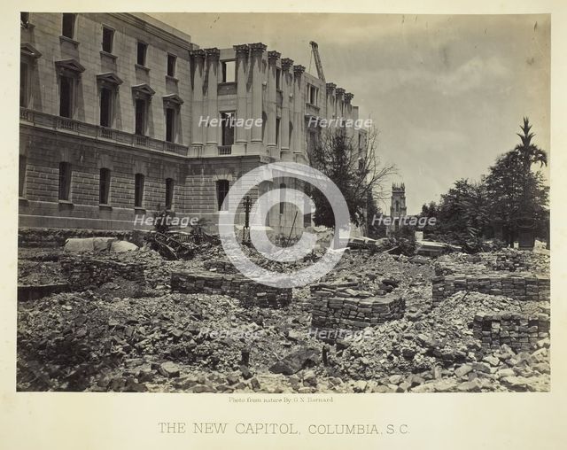 The New Capitol, Columbia, SC, 1865. Creator: George N. Barnard.