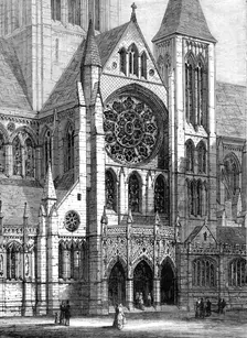 The new Cathedral of Truro (the architect's design): entrance to the South Transept, 1880. Creator: Unknown