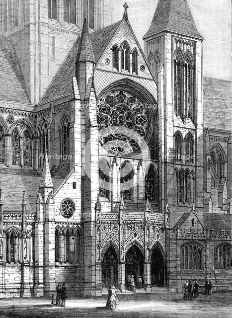 The new Cathedral of Truro (the architect's design): entrance to the South Transept, 1880. Creator: Unknown.