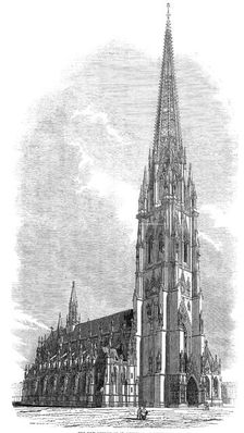 The new Church of St. Nicholas at Hamburg, 1845. Creator: Unknown