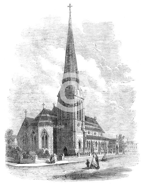 The new church of St. Stephen, Carlisle, built by Miss Burdett Coutts, 1865. Creator: Unknown.