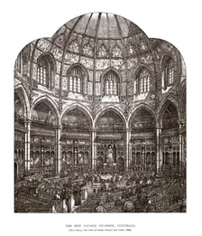 The New Council Chamber Guildhall, 1884, (1886). Artist: Horace Jones
