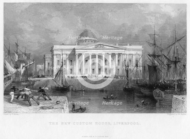 The New Custom House, Liverpool, 1836.Artist: W Finden