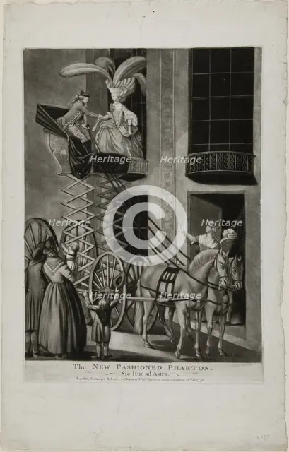 The New Fashion Phaeton, February 22, 1776. Creator: Philip Dawe.