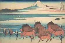 The New Fields at Ono in Suruga Province (Sunshu Ono shinden), from the series Thir..., ca. 1830-32. Creator: Hokusai