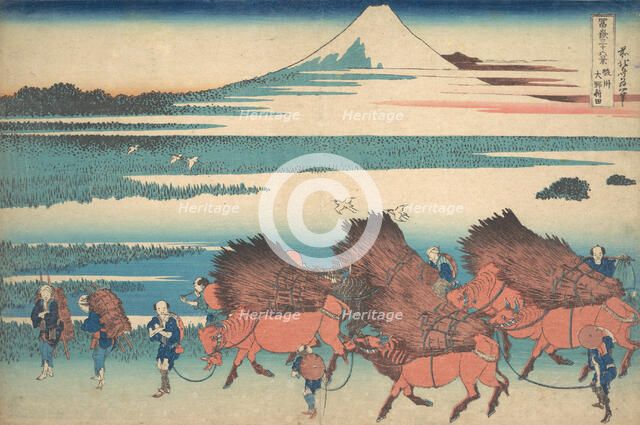 The New Fields at Ono in Suruga Province (Sunshu Ono shinden), from the series Thir..., ca. 1830-32. Creator: Hokusai.