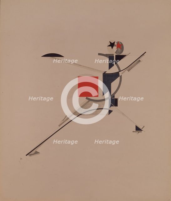 The New. Figurine for the opera Victory over the sun by A. Kruchenykh, 1920-1921. Artist: Lissitzky, El (1890-1941)