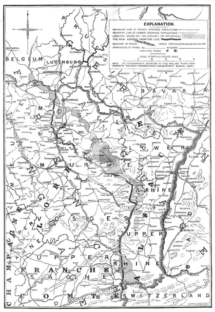 The new French-German frontier, 1871. Creator: Unknown.