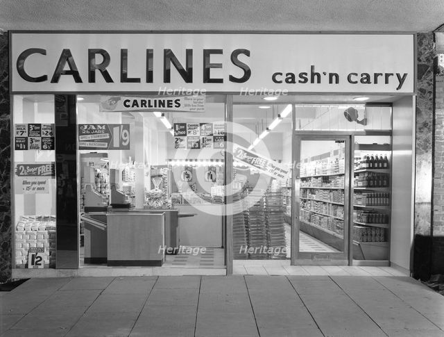 The new generation of cash and carry, Goldthorpe, South Yorkshire, 1960. Creator: Michael Walters.