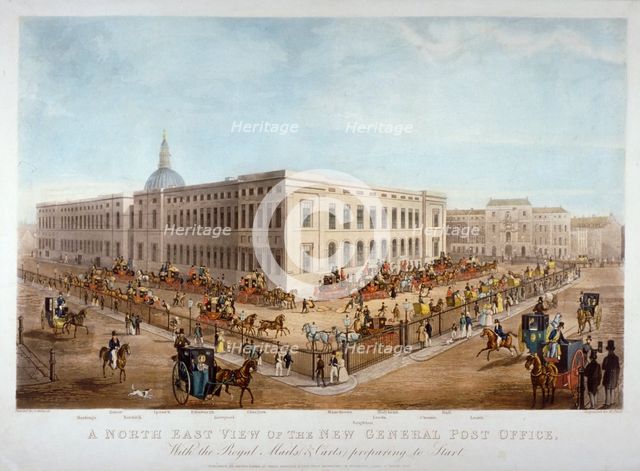 The new General Post Office, City of London, c1830. Artist: Henry Pyall