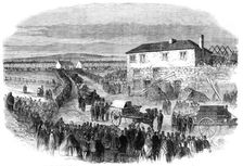 The New Hartley Pit Calamity: the funeral procession leaving Colliery Row for Earsdon..., 1862. Creator: Unknown