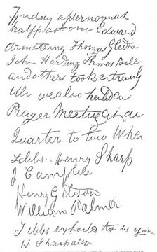 The New Hartley Pit Calamity: facsimile of the entry found in Amour's memorandum-book, 1862. Creator: Unknown