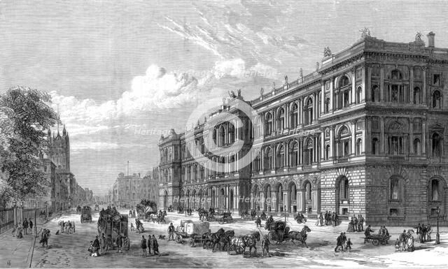 The new Home and Colonial offices, Parliament Street, Westminster, London, 1875. Artist: Unknown