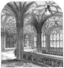 The New Houses of Parliament: The Peers Staircase, 1857. Creator: Unknown