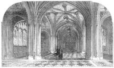 The New Houses of Parliament - the Peers Private Entrance, 1857. Creator: Unknown
