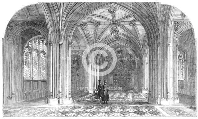 The New Houses of Parliament - the Peers' Private Entrance, 1857. Creator: Unknown.
