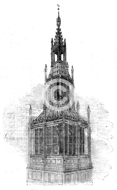 The New Houses of Parliament - Ventilating Shaft, River Front, 1854. Creator: Unknown.
