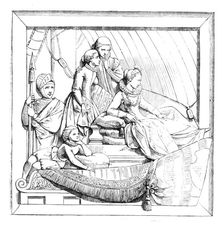 The New Houses of Parliament - Bas-reliefs in the Prince's Chamber - Mary Queen of Scots..., 1857. Creator: Unknown