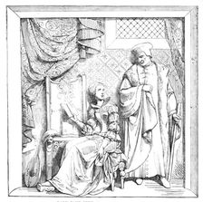 The New Houses of Parliament - Bas-reliefs in the Prince's Chamber - Lady Jane Grey and..., 1857. Creator: Unknown