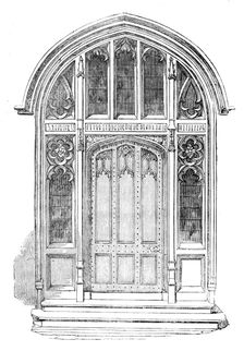 The New Houses of Parliament - Doorway of the Serjeant-at-Arms Residence, 1854. Creator: Unknown