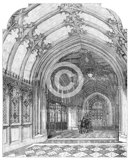 The New Houses of Parliament - Entrance-hall, 1857. Creator: Unknown.