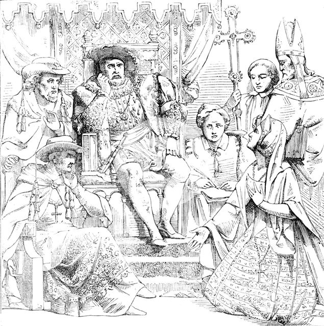 The New Houses of Parliament - Queen Catherine before Henry VIII, 1854. Creator: Unknown.