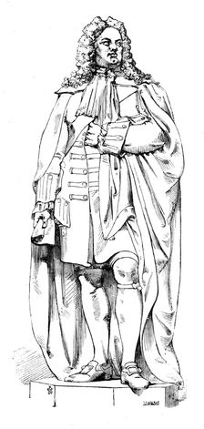 The New Houses of Parliament - Statue of Walpole, 1854. Creator: Unknown