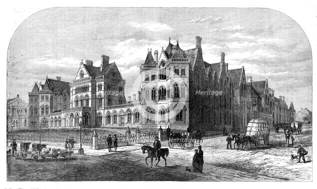 The new Infirmary at Leeds, now occupied by the National Art-exhibition..., 1868. Creator: Unknown.