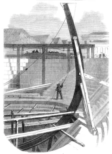 The new iron-clad fleet: stem of Her Majesty's steam-frigate Achilles, 50 guns, 1862. Creator: Unknown