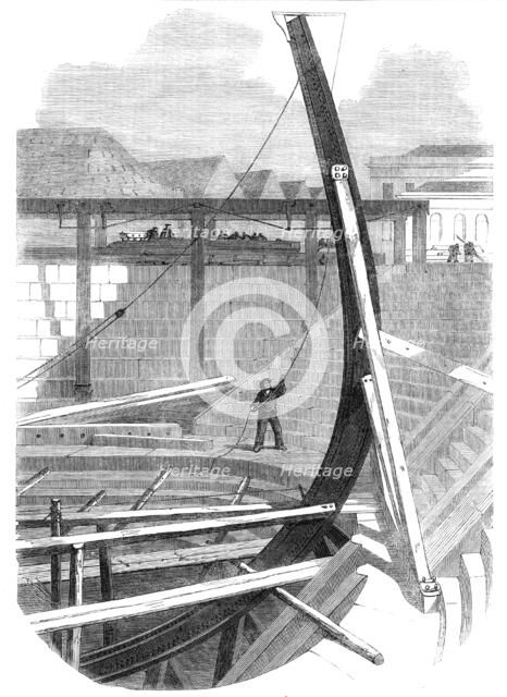 The new iron-clad fleet: stem of Her Majesty's steam-frigate Achilles, 50 guns, 1862. Creator: Unknown.