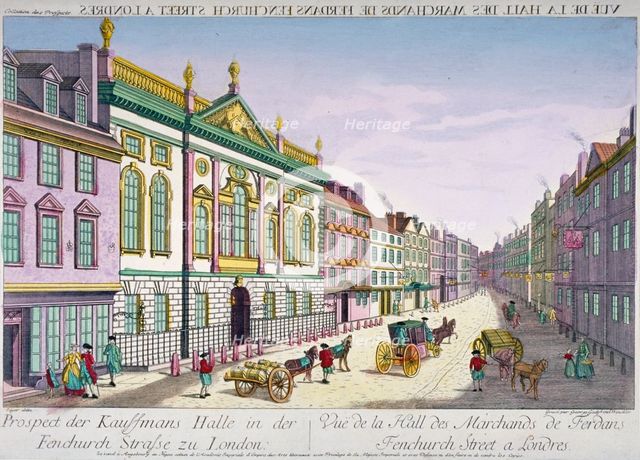 The new Ironmongers' Hall in Fenchurch Street, City of London, 1750. Artist: George Godofroid Winkler
