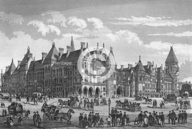 The New Law Courts, Westminster, London, c1878 (1878). Artist: Unknown.
