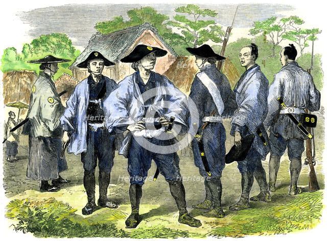 The new levy of Japanese infantry, 19th century. Artist: Unknown