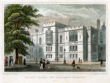 The New Library and Parliament Chambers, Westminster, London, 1829.Artist: J Hinchcliff