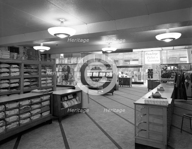 The new men's central tailoring department at the Co-op, Barnsley, South Yorkshire, 1961. Creator: Michael Walters.