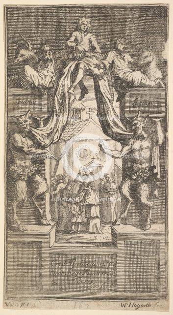The New Metamorphosis: Frontispiece, Vol.1, 1724. Creator: William Hogarth.