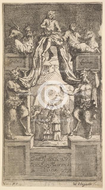 The New Metamorphosis: Frontispiece, Vol.1, 1724. Creator: William Hogarth.