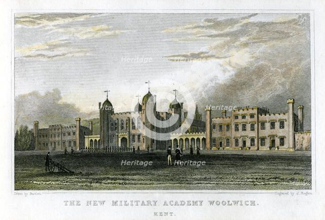 'The New Military Academy Woolwich, Kent', c1829. Artist: J Rogers
