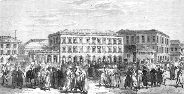 The new Oriental Bank and Share-Market, Bombay, 1865. Creator: Unknown.