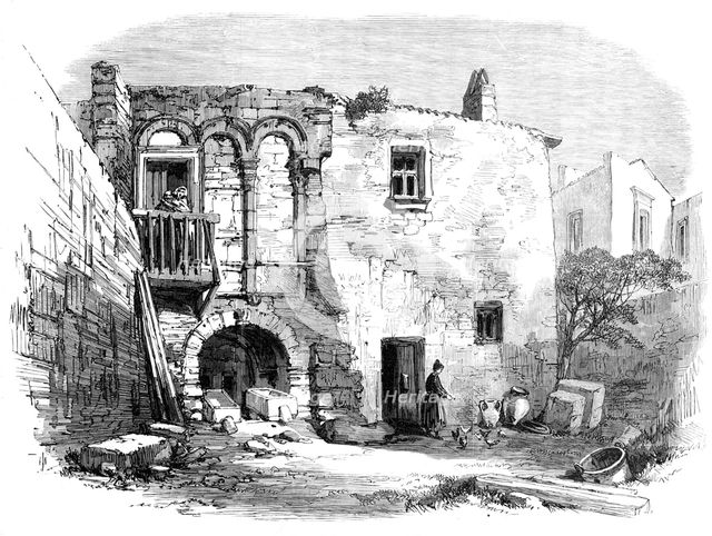 The new overland route to India: the house of Virgil, Brindisi, 1869. Creator: Unknown.