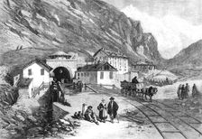 The new overland route to India: the tunnel railway tunnel under Mont Cenis - south end...,1869. Creator: Unknown