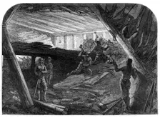The new overland route to India and the railway tunnel of the Alps:...working galleries, 1869. Creator: Unknown