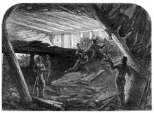 The new overland route to India and the railway tunnel of the Alps:...working galleries, 1869. Creator: Unknown