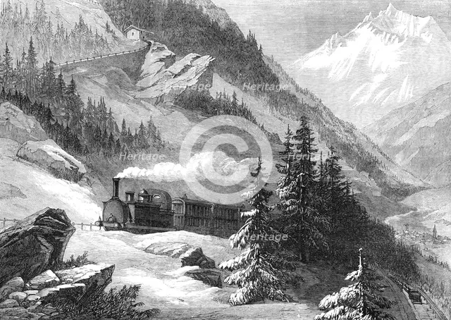 The new overland route to India: Mont Cenis Railway - ascent from Lanslebourg, 1869. Creator: Unknown.