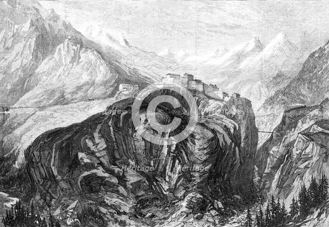 The new overland route to India: Mont Cenis Railway - Fort l'Esseillon, at Brabans, 1869.  Creator: Unknown.